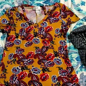 Orange Top with Flower